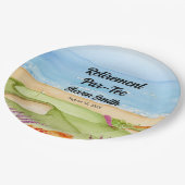 Retirement Golf Course by the Beach Invitation ペーパープレート (アングル)