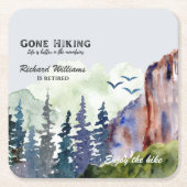 Retirement Gone Hiking Life is Better Mountains スクエアペーパーコースター (正面)