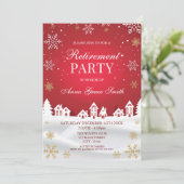 Retirement Holiday Party Red Winter  Invitation 招待状 (スタンド正面)