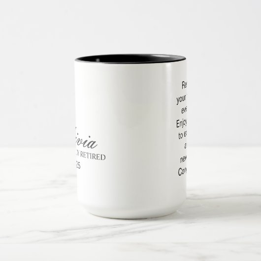 Retirement Mug, Personalized Happy Retirement Cup, マグカップ (中央)