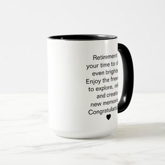 Retirement Mug, Personalized Happy Retirement Cup, マグカップ (正面右)