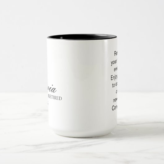 Retirement Mug, Personalized Happy Retirement Cup, マグカップ (中央)