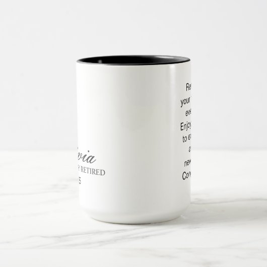 Retirement Mug, Personalized Happy Retirement Cup, マグカップ (中央)