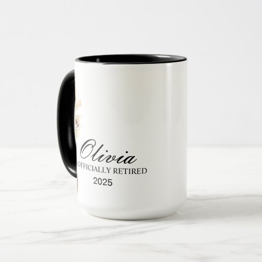 Retirement Mug, Personalized Happy Retirement Cup, マグカップ (正面左)