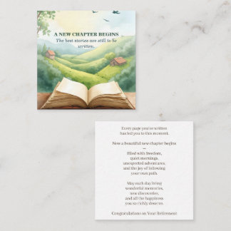 Retirement Open Book New Chapter Landscape Scene ノートカード