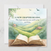 Retirement Open Book New Chapter Landscape Scene ノートカード (正面)