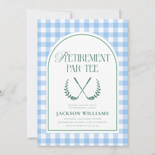 Retirement Par-Tee Golf Theme Retirement 招待状 (正面)