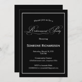 Retirement Party Announcement black 招待状 (正面/裏面)