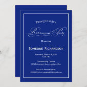 Retirement Party Announcement blue 招待状 (正面/裏面)