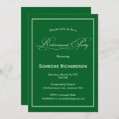 Retirement Party Announcement green 招待状 (正面/裏面)