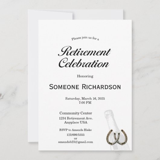 Retirement Party Announcement Western theme 招待状 (正面)