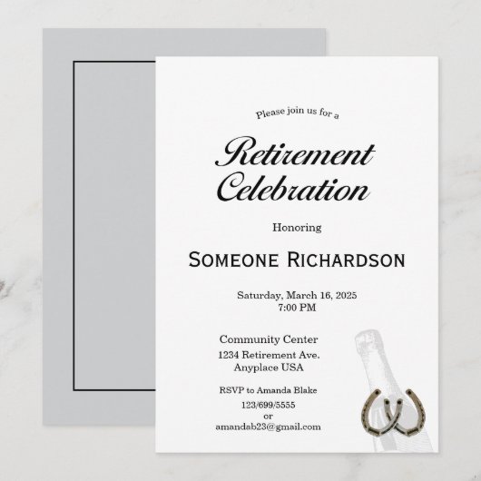 Retirement Party Announcement Western theme 招待状 (正面/裏面)