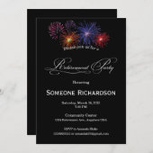 Retirement Party Announcement with Fireworks 招待状 (正面/裏面)