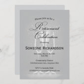 Retirement Party Announcement with Wine Flutes 招待状 (正面/裏面)