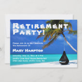 Retirement Party Beach Theme With Name 招待状 (正面)