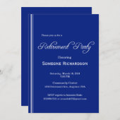 Retirement Party Black with Gold Ivy Frame 招待状 (正面/裏面)