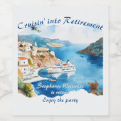 Retirement Party Cruising Destination Greece  ワインラベル (シングルラベル)