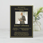 Retirement Party Elegant and Gold Photo  招待状 (スタンド正面)