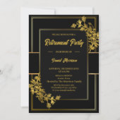 Retirement Party Elegant Black Gold 2026 招待状 (正面)