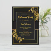 Retirement Party Elegant Black Gold 2026 招待状 (スタンド正面)