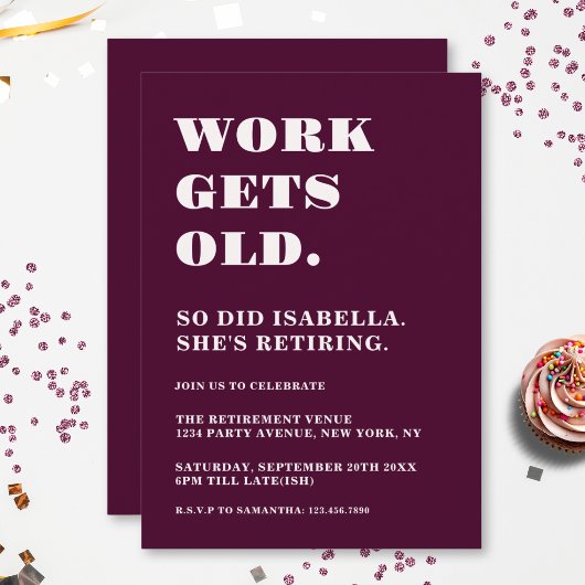 Retirement Party Funny Humorous Quote 招待状