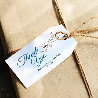 Retirement Party Gift Tag with Airplane Design 3 ギフトタグ