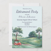 Retirement Party Golf Cart Watercolor  招待状 (正面)