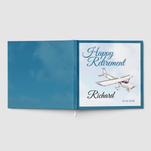 Retirement Party Guest book with Airplane Design 3 ゲストブック (全面)
