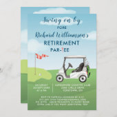 Retirement Party Men's Golf Theme Party 招待状 (正面/裏面)