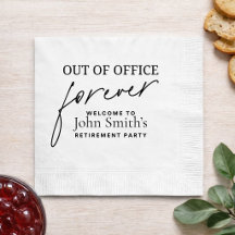 Retirement Party Napkins | Out of Office Forever 