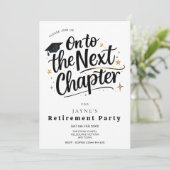 Retirement Party Next Chapter Black & White Invite 招待状 (スタンド正面)
