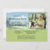 Retirement Party Photo Watercolor Golf Theme Invit 招待状 (正面)