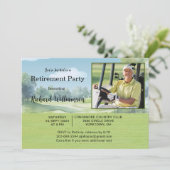 Retirement Party Photo Watercolor Golf Theme Invit 招待状 (スタンド正面)