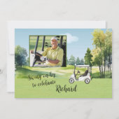 Retirement Party Photo Watercolor Golf Theme Invit 招待状 (裏面)