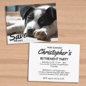 Retirement Party Replaceable Photo Save The Date 案内ポストカード