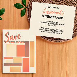 Retirement Party Save The Date Announcement 案内ポストカード
