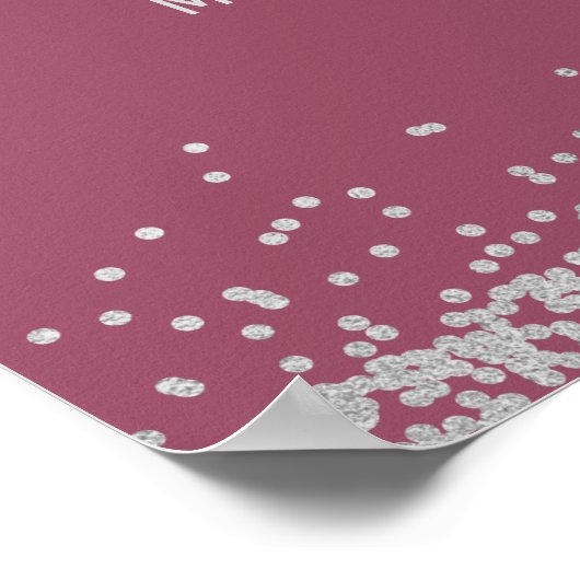 Retirement Party Value Poster Elegant Silver, Pink ポスター (角)