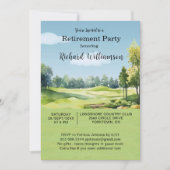 Retirement Party Watercolor Golf Theme Invitation 招待状 (正面)