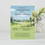 Retirement Party Watercolor Golf Theme Invitation 招待状 (スタンド正面)