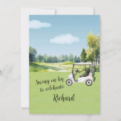 Retirement Party Watercolor Golf Theme Invitation 招待状 (裏面)