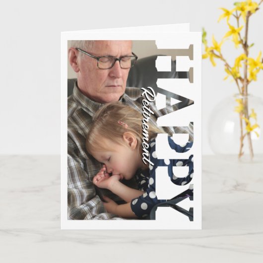 Retirement Photo Card | Personalized Retirement  カード (黄色い花)