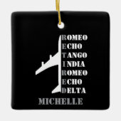 Retirement Pilot Airplane Nato Letter Custom Photo セラミックオーナメント (正面)