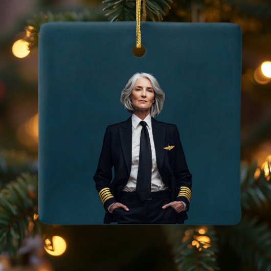 Retirement Pilot Airplane Nato Letter Custom Photo セラミックオーナメント