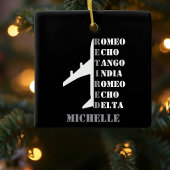 Retirement Pilot Airplane Nato Letter Custom Photo セラミックオーナメント