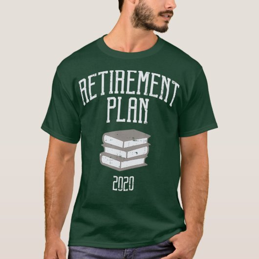 Retirement Plan 2020 Books Reading Retired Gift Tシャツ (正面)