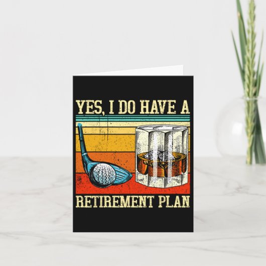 Retirement Plan Golf Bourbon Retired Funny Retiree カード (正面)