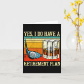 Retirement Plan Golf Bourbon Retired Funny Retiree カード (黄色い花)