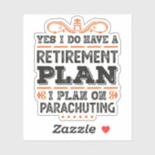Retirement Plan Parachuting Gift Funny シール (シート)