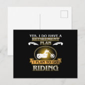 Retirement Plan Riding Motorcycle Biker Bike Lover インビテーションポストカード (正面/裏面)