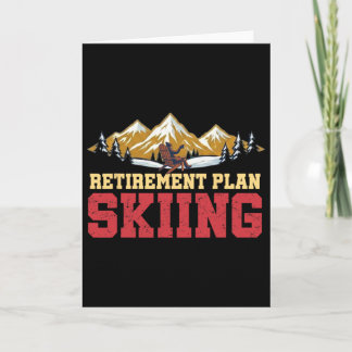 Retirement Plan Skiing Vintage Sunset Retro Skier  カード